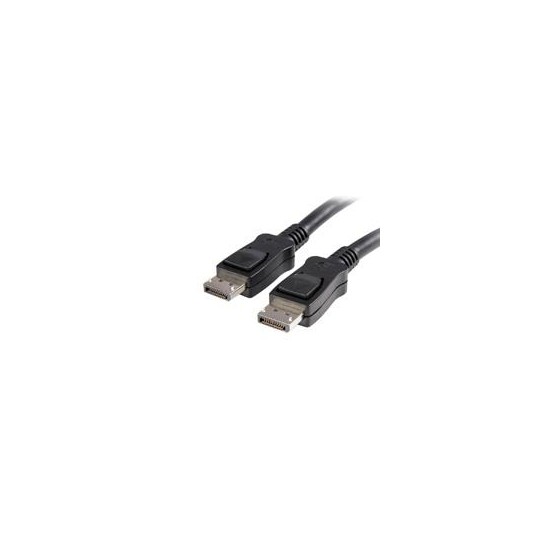 CABLE DE 5M DISPLAYPORT 4K MBR CON CIERRE DE SEGURIDAD MEDIANTE MECANISMO DE BLOQUEO - 2X MACHO DP - LATCHES - NEGRO - STARTEC