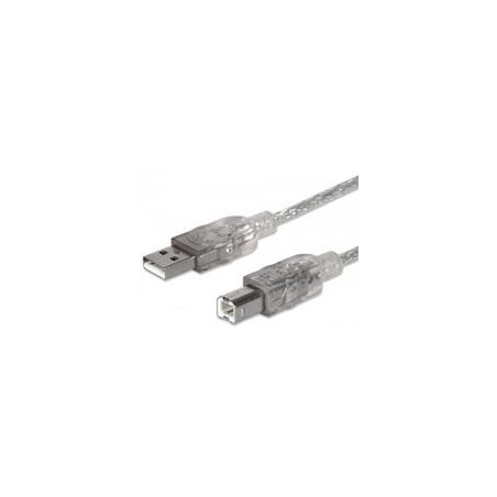 CABLE USB,MANHATTAN,340458, V2.0 A-B  3.0M, PLATA