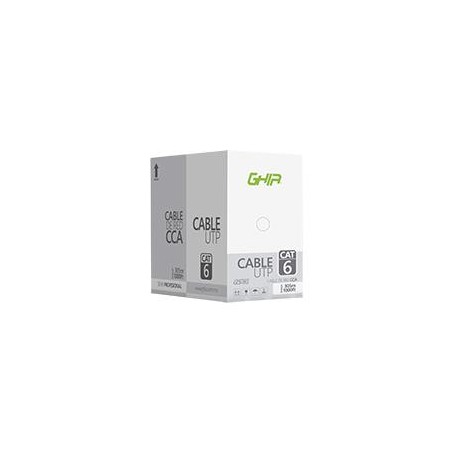 BOBINA DE CABLE UTP CAT6 GHIA CCA BLANCO 305M 23 AWG 1000FT CERTIFICACION CE / ROHS