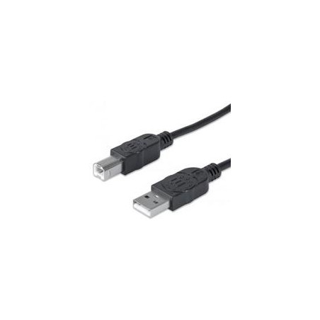 CABLE USB,MANHATTAN,33382, V2.0 A-B  3.0M, NEGRO