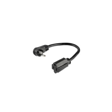 CABLE DE ALIMENTACIYN DE 0.3M - EXTENSION DE ALIMENTACION, ACODADO EN ANGULO RECTO NEMA 5-15P A NEMA 5-15R, 13A 125V, 16AWG,