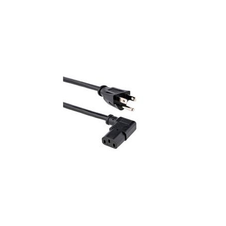 CABLE DE CORRIENTE DE 1M ESTANDAR DE ALIMENTACION DE COMPUTADORA, ACODADO EN ANGULO RECTO - 18AWG - NEMA 5-15P A C13 - 10A 125