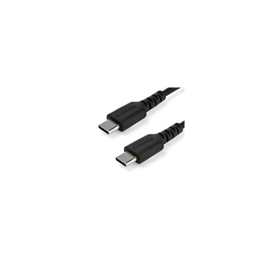 CABLE DE CARGA DE 1M USB C - DE CARGA RAPIDA USB 2.0 TIPO C A USB C REVESTIMIENTO TPE DE FIBRA DE ARAMIDA M/M 60W NEGRO - STAR