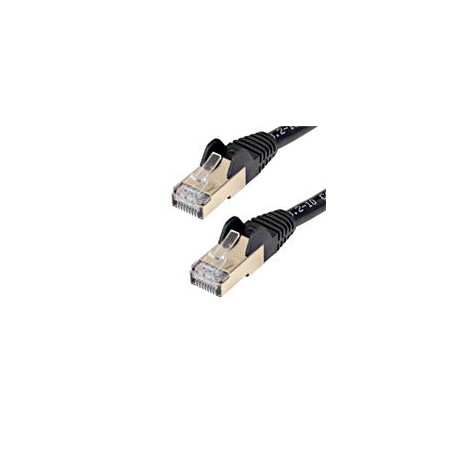 CABLE DE 2M CAT6A ETHERNET NEGRO - CABLE DE RED 10GB CAT6A SNAGLESS BLINDADO RJ45 POE DE 100W - 10GBE CON CERTIFICACION UL/TIA