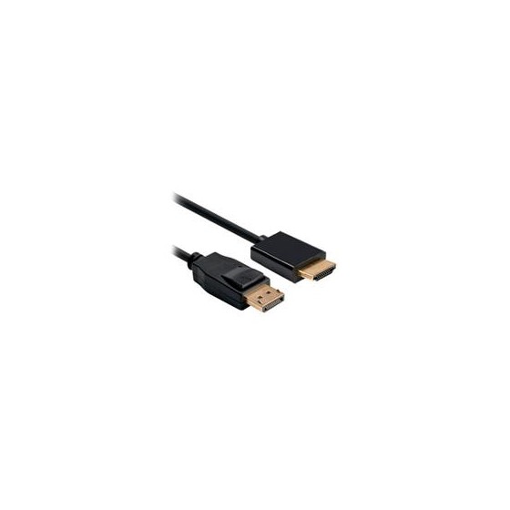 CABLE BROBOTIX  DISPLAYPORT A HDMI V1.2 DE 1.80MTS, NEGRO