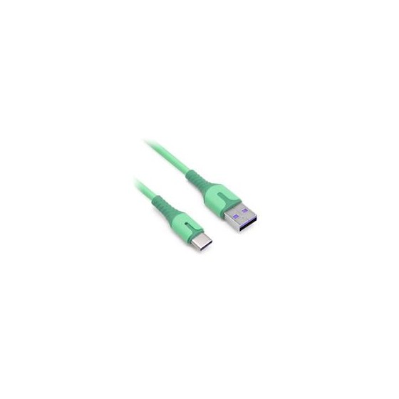 CABLE BROBOTIX CARGA RAPIDA USB-A V3.0 A USB-C REVESTIMIENTO PVC, 1.0M, COLOR VERDE