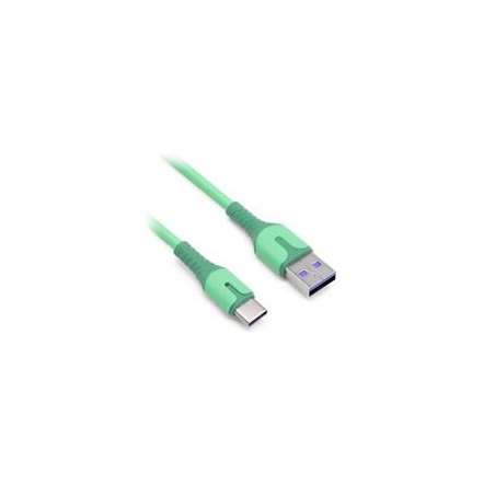 CABLE BROBOTIX CARGA RAPIDA USB-A V3.0 A USB-C REVESTIMIENTO PVC, 1.0M, COLOR VERDE