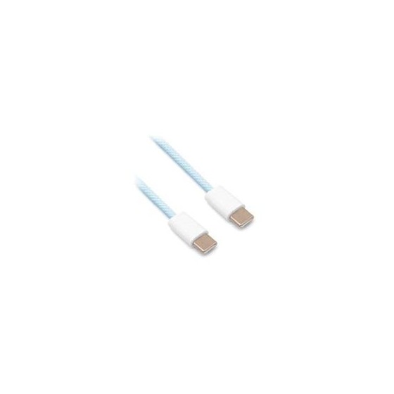 CABLE BROBOTIX CARGA RAPIDA USB-C A USB-C V3.0 TEJIDO, 1.0 M, COLOR AZUL