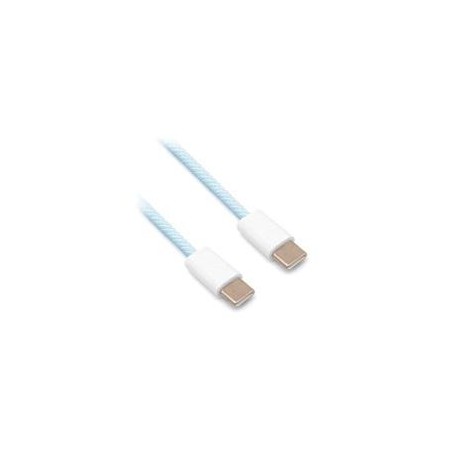 CABLE BROBOTIX CARGA RAPIDA USB-C A USB-C V3.0 TEJIDO, 1.0 M, COLOR AZUL