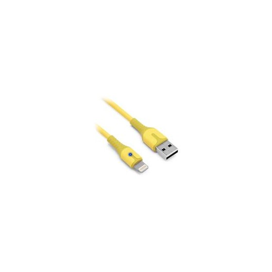 CABLE BROBOTIX CARGA RAPIDA USB-A V3.0 A LIGHTNING COLOR AMARILLO