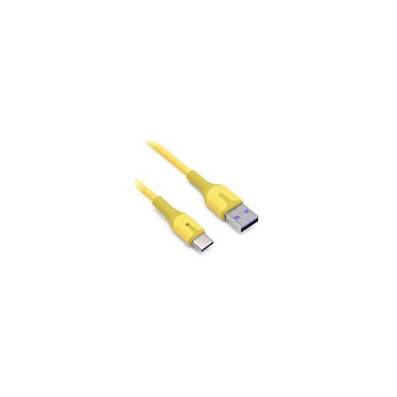 CABLE BROBOTIX CARGA RAPIDA USB-A V3.0 A USB-C REVESTIMIENTO PVC, 1.0M, COLOR AMARILLO