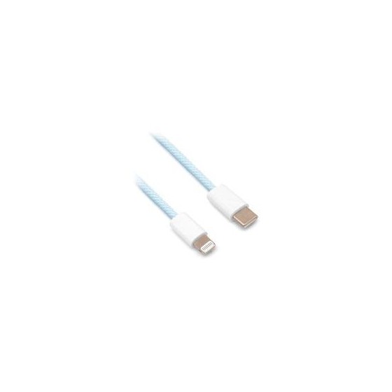 CABLE BROBOTIX CARGA RAPIDA USB-C V3.0 A LIGHTNING, TEJIDO, 1.0 M, COLOR AZUL