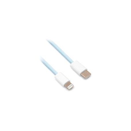 CABLE BROBOTIX CARGA RAPIDA USB-C V3.0 A LIGHTNING, TEJIDO, 1.0 M, COLOR AZUL