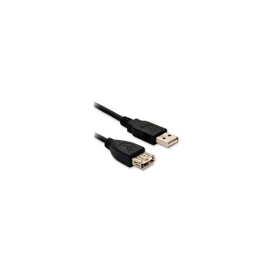 CABLE BROBOTIX  EXTENSION, USB-A V2.0, MACHO - HEMBRA, 1.8 MTS, NEGRO