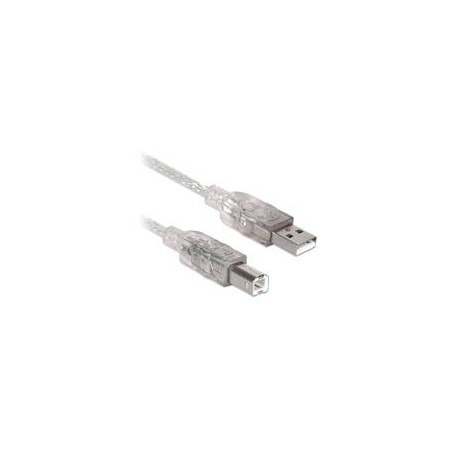 CABLE BROBOTIX USB-A V2.0 A USB-B, 4.5MTS, TRANSLUCIDO