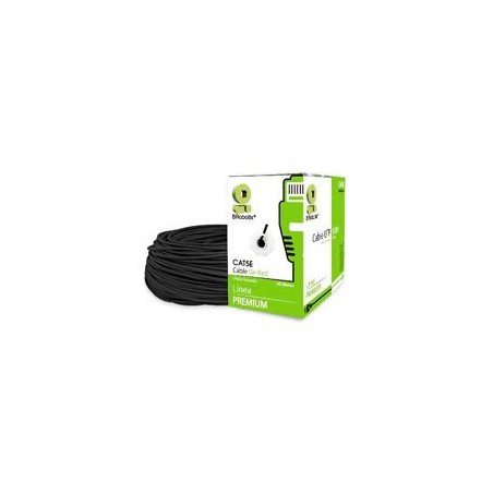 BOBINA BROBOTIX CAT5E UTP CCA EXTERIORES 305MTS NEGRO  DOBLE FORRO 