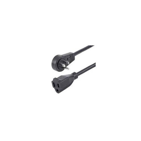 CABLE DE 1.8M DE EXTENSION DE ALIMENTACION - CABLE ALARGADOR DE CORRIENTE ROTATIVO PLANO DE 360DEG - NEMA 5-15P A NEMA 5-15R -