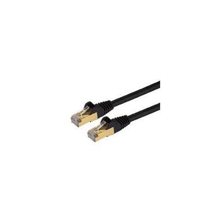 CABLE DE 2M CAT6A ETHERNET NEGRO - CABLE DE RED 10GB CAT6A SNAGLESS BLINDADO RJ45 POE DE 100W - 10GBE CON CERTIFICACION UL/TIA