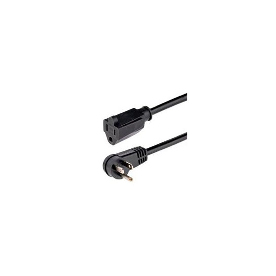 CABLE 2M DE EXTENSION DE ALIMENTACION, NGULO RECTO NEMA 5-15P A NEMA 5-15R, 13A 125V, 16AWG, ACODADO, ALARGADOR - STARTECH.COM