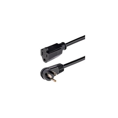 CABLE 2M DE EXTENSION DE ALIMENTACION, NGULO RECTO NEMA 5-15P A NEMA 5-15R, 13A 125V, 16AWG, ACODADO, ALARGADOR - STARTECH.COM