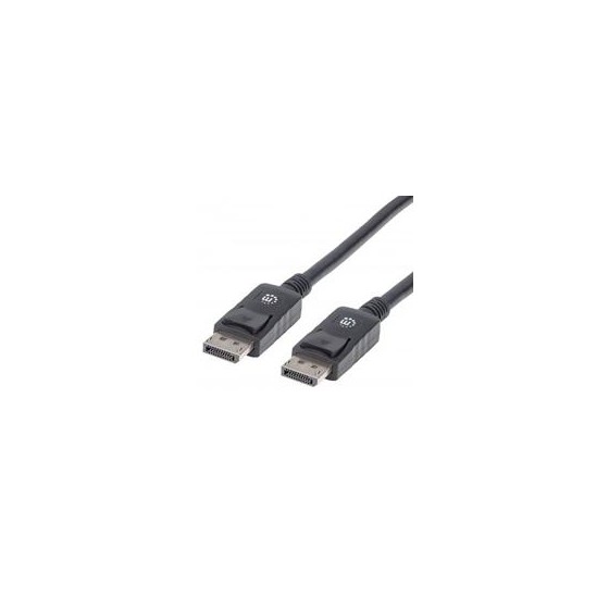 CABLE DISPLAYPORT,MANHATTAN,307116, V1.2 M-M 2.0M NEGRO 4K60HZ,BLINDADO MACHO-MACHO