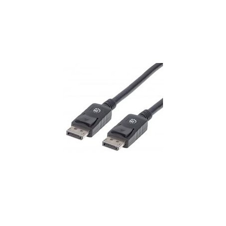 CABLE DISPLAYPORT,MANHATTAN,307116, V1.2 M-M 2.0M NEGRO 4K60HZ,BLINDADO MACHO-MACHO