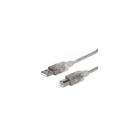 CABLE USB,MANHATTAN,345408, V2.0 A-B  5.0M  PLATA