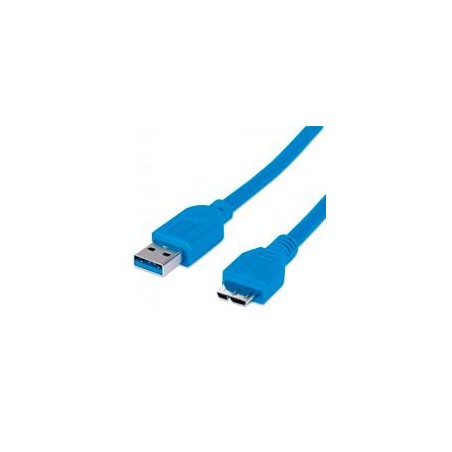 CABLE USB,MANHATTAN,325424, V3.0 A-MICRO B 2.0M AZUL