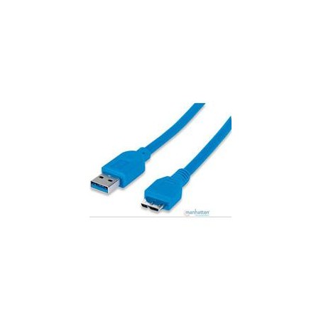 CABLE USB,MANHATTAN,393898, V3.0 A-MICRO B 1.0M AZUL BL