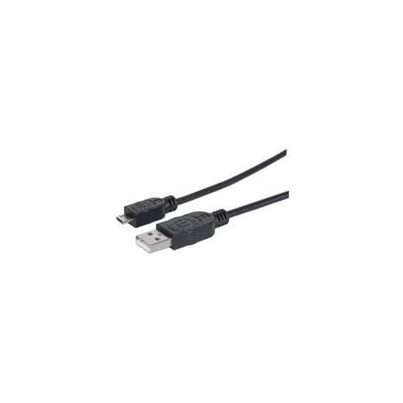 CABLE USB,MANHATTAN,307161, V2 A-MICRO B, BOLSA PVC 1.0M NEGRO