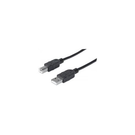 CABLE USB,MANHATTAN,337779, V2.0 A-B  5.0M, ALTA VELOCIDAD,NEGRO