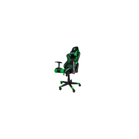 SILLA GAMER XBOX BY TECH ZONE ESSENTIAL SX-00G2 / PIEL SINTETICA / VERDE CON NEGRO / RECLINABLE 90-160 / 120 KG / REPOSABRAZOS