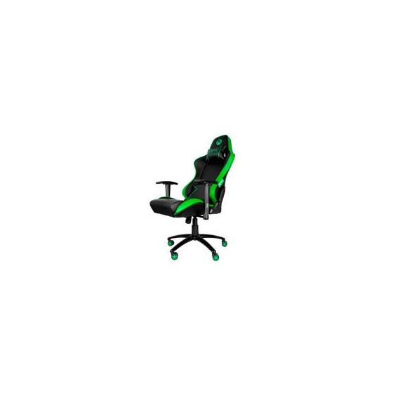 SILLA GAMER XBOX BY TECH ZONE PRO SX-00G3 / PIEL SINTETICA / NEGRO CON VERDE / RECLINABLE 90-180 / 120 KG / REPOSABRAZOS 2D