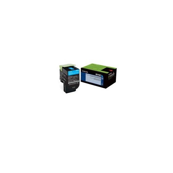 TONER LASER LEXMARK  80C8SC0 CYAN, RENDIMIENTO ESTANDAR HASTA 2,000 PAGINAS, PARA MODELOS: CX410, CX510, CX310