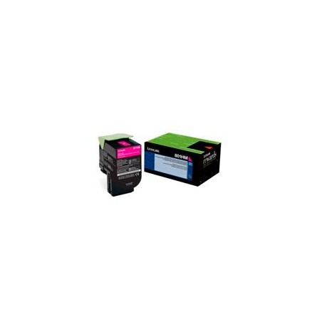 TONER LASER LEXMARK 80C8HM0 MAGENTA, ALTO RENDIMIENTO 3000 PAGINAS, PARA CX410DE, CX510DHE, CX510DE