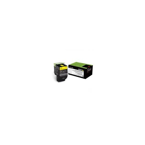 TONER LASER LEXMARK 80C8HY0 AMARILLO, ALTO RENDIMIENTO 3000 PAGINAS, PARA CX410DE, CX510DHE, CX510DE