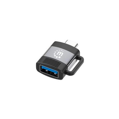 ADAPTADOR,MANHATTAN,356312, USB-C V3.2 GEN1, CM-AH, 5GBPS 3A, ALUMINIO GRIS ESPACIAL/NEGRO