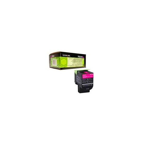 TONER LASER LEXMARK / COLOR MAGENTA / ALTO RENDIMIENTO / 70C8HM0 / HASTA 3,000 PAGINAS / 5% DE COBERTURA / P/MODELOS: CS310DN,