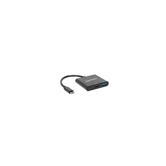 DOCKING USB,MANHATTAN,130622,-C  3 PTOS, HDMI, USB-C PD/USBV3.2