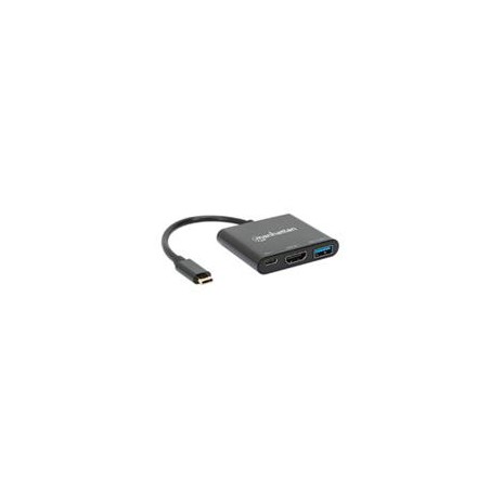 DOCKING USB,MANHATTAN,130622,-C  3 PTOS, HDMI, USB-C PD/USBV3.2