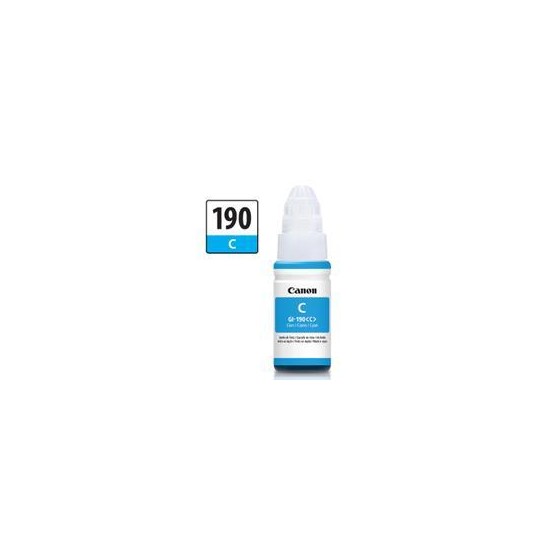 BOTELLA DE TINTA CANON GI-190 CYAN,RENDIMIENTO 7,000 PAGINAS,COMPATIBLE G1100,G2100,G3100,G4100