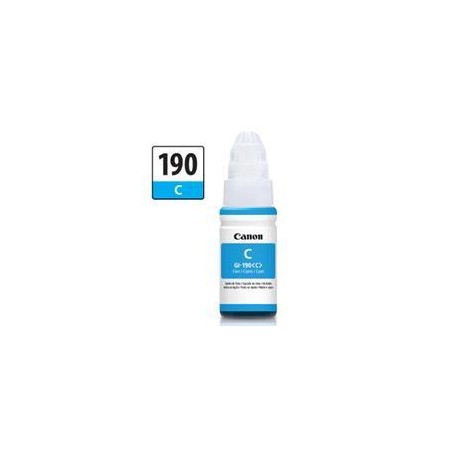 BOTELLA DE TINTA CANON GI-190 CYAN,RENDIMIENTO 7,000 PAGINAS,COMPATIBLE G1100,G2100,G3100,G4100