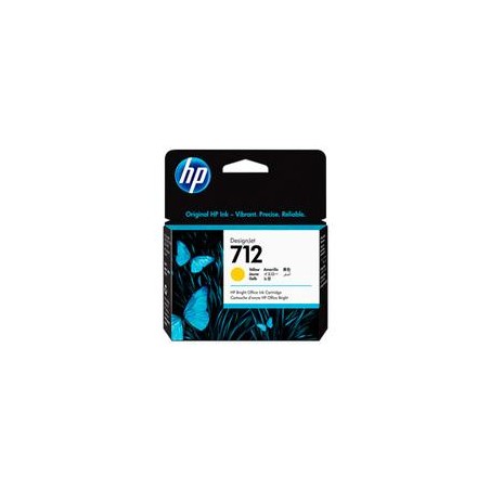 CARTUCHO DE TINTA HP DESIGNJET 712 AMARILLO, 29 ML, (3ED69A)