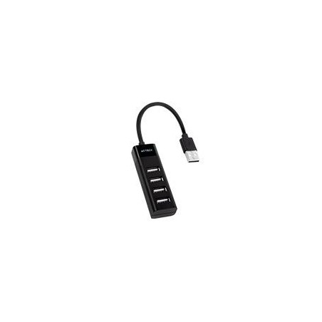 HUB ACTECK PORT X 2 DH420 / USB A / 4 PUERTOS USB 2.0 / 30 CM / NEGRO / AC-934671