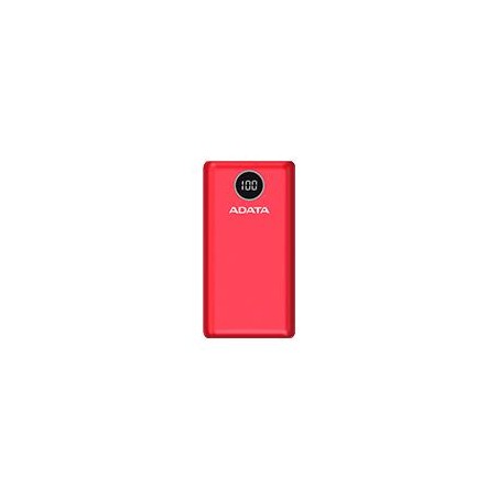 BATERIA DE RESPALDO ADATA POWER BANK P20000QCD 20000MAH/2 USB A/ 1 USB C/INDICADOR DE CARGA DIGITAL COLOR ROJO(AP20000QCD-DGT-