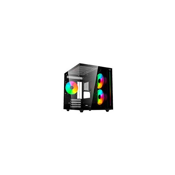 GABINETE GAMER BALAM RUSH TANK PRO EVO GM955 / MINI TORRE / MICRO ATX- MINI ITX / PANELES REMOVIBLES / ILUMINACION RGB / VENTI