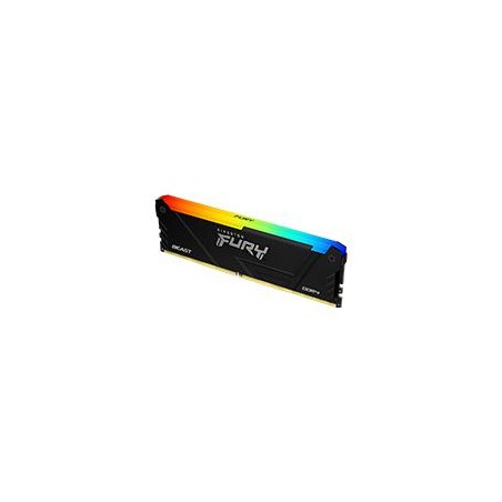 MEMORIA RAM KINGSTON DIMM DDR4 8GB 3200MT/S FURY BEAST BLACK XMP RGB CL16 288PIN 1.35V C/DISIPADOR DE CALOR P/PC/GAMER/ALTO RE