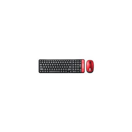 KIT DE TECLADO Y MOUSE INALYMBRICO  MULTIMEDIA BROBOTIX ROJO