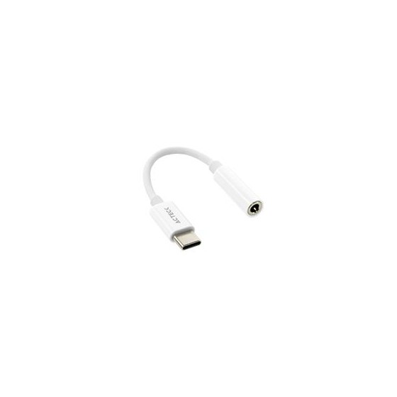 ADAPTADOR ACTECK SHIFT PLUS AA405 / 3.5 MM - USB C / 11CM / BLANCO / AC-934831