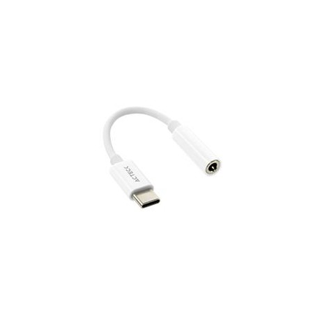 ADAPTADOR ACTECK SHIFT PLUS AA405 / 3.5 MM - USB C / 11CM / BLANCO / AC-934831